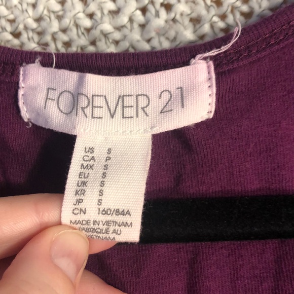 Forever 21 Dark Purple Crop Top (s) - Picture 2 of 4